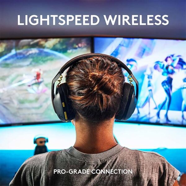 Logitech G435 Wireless Gaming Headset – Ultra-Light 165g Over-Ear Headphones with Built-In Mic, 18-Hour Battery, Dolby Atmos & Bluetooth for PC, PS4, PS5, Nintendo Switch – Black