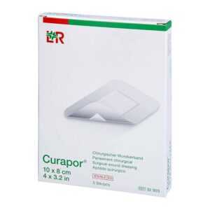 Lohmann & Rauscher Curapor Sterile Surgical Wound Bandages – 8 x 10 cm, 5-Piece Pack | Premium Medical Adhesive Dressing for Effective Wound Care
