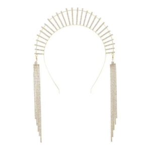 Luxury Rhinestone Tassel Headpiece – Elegant Head Chain Hair Piece & Bridal Headwear Accessory