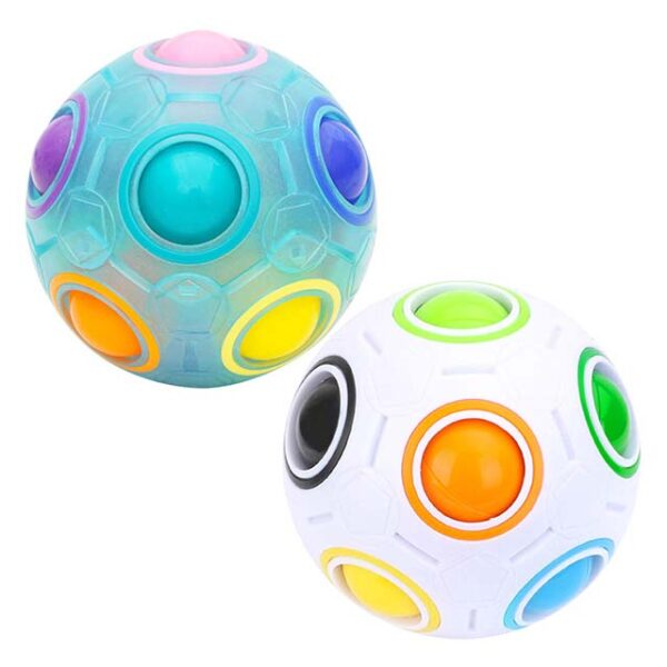 Magic Rainbow Puzzle Ball 2-Pack – Educational Cube Toy for Kids & Adults, Brain Teaser & Fidget Stress Relief