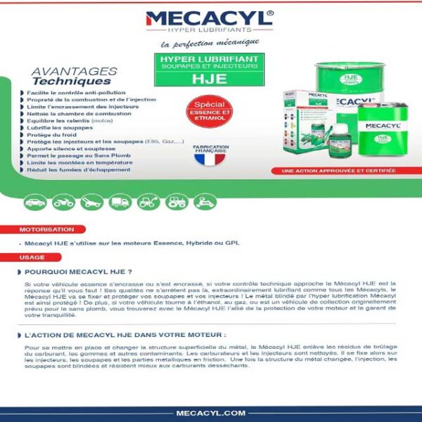 Mecacyl HJE 60ml Hyper-Lubricant – Advanced Fuel Injector Protection for Motorcycle Petrol Engines