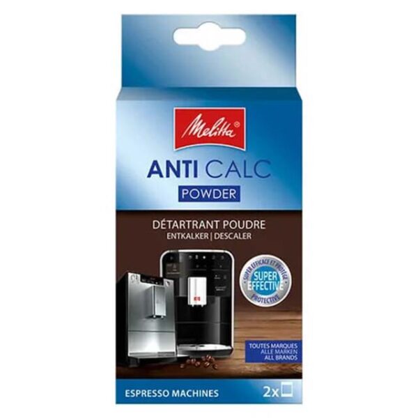 Melitta Anti-Calc Espresso Machine Descaler Powder Sachets – Effective Limescale Remover for Optimal Coffee Maker Maintenance