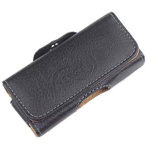 Men's Premium Black Leather Phone Case – Universal Fit for Phones, Waist Bags, Belts & Card Protection