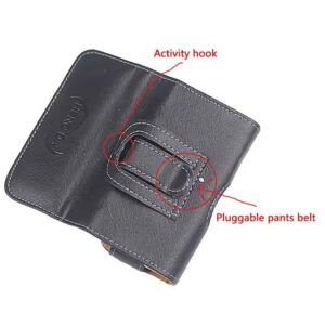 Men's Premium Black Leather Phone Case – Universal Fit for Phones, Waist Bags, Belts & Card Protection