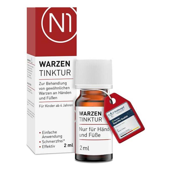N1 Wart Tincture 2 ml – Painless Weekly Wart Remover for Stem, Spinous & Ordinary Warts [Medical Device]