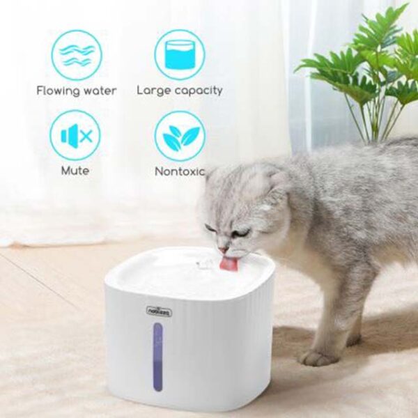 Nobleza 2L USB Cat Water Fountain – Automatic, Quiet Drinking Fountain for Pet Hydration