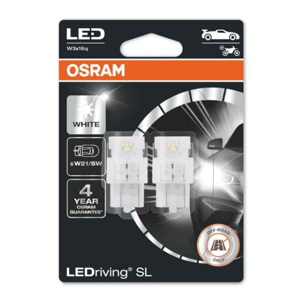 OSRAM LEDriving SL – Off-Road LED Signal Lamp, 6000K White, Non-ECE, Double Blister, W21/5W