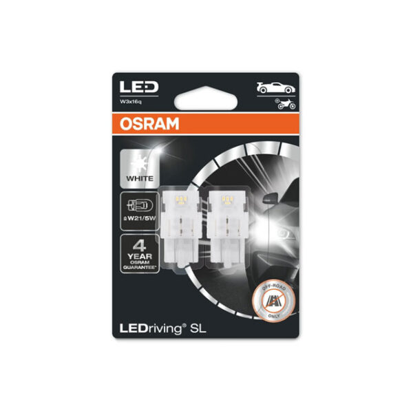 OSRAM LEDriving SL – Off-Road LED Signal Lamp, 6000K White, Non-ECE, Double Blister, W21/5W