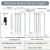 Outdoor 11.8-Inch Shower Lights with 8 Tubes & 192 LED Snowfall Meteor Lights – Waterproof Hanging Decor for Trees, Bushes & Holiday Parties