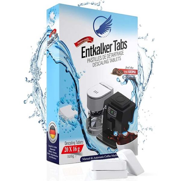 Premium 20-Tab Descaling Tablets for Fully Automatic Coffee Machines – Compatible with Jura, Siemens EQ Series, Bosch, Miele, Melitta, Krups & Tassimo