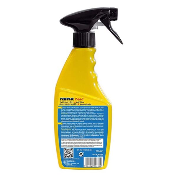Rain-X 2-in-1 Glass Cleaner & Rain Repellent 500 ml – Model 1830048/88197500 for Streak-Free Shine and Weatherproof Protection