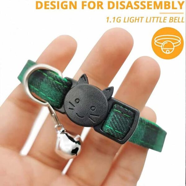 Reflective Cat Collar with Safety Release & Breakaway Buckle – Adjustable Nylon Kitten & Puppy Pet Bell Collar