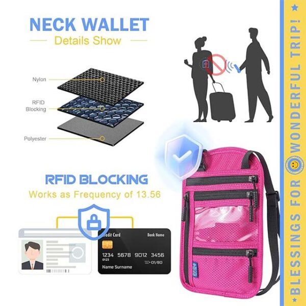 Rose-A Classic 5-Compartment Travel Document Bag – Compact Passport Organizer for Women & Men