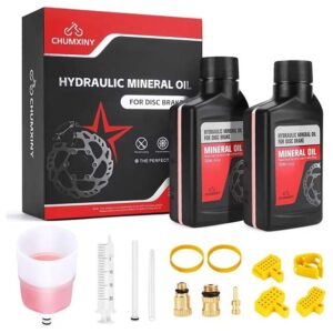 Shimano Hydraulic Brake Bleed Kit for Mountain Bikes – Complete Bleeder Set with 300ML Mineral Brake Fluid, Clear Funnel & Instruction Manual