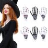 Skeleton Hands Bone Hair Clips – 6Pcs Punk Rock Devil Claw & Zombie Bone Alligator Barrettes for Women & Girls – Must-Have Halloween Party Accessories