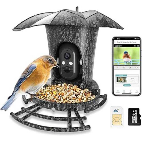 Smart Bird Feeder 4G Version with 1080P HD Camera