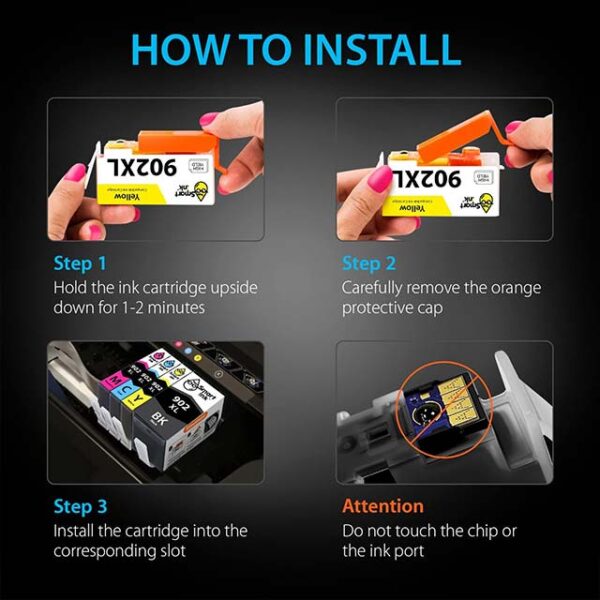 Smart Ink Compatible HP 902 XL Ink Cartridge Replacement Combo – 2 Black XL & 5 Color XL Cartridges for Officejet Pro 6978/6968/6974/6975/6960/6951/6954/6956/6958 Printers