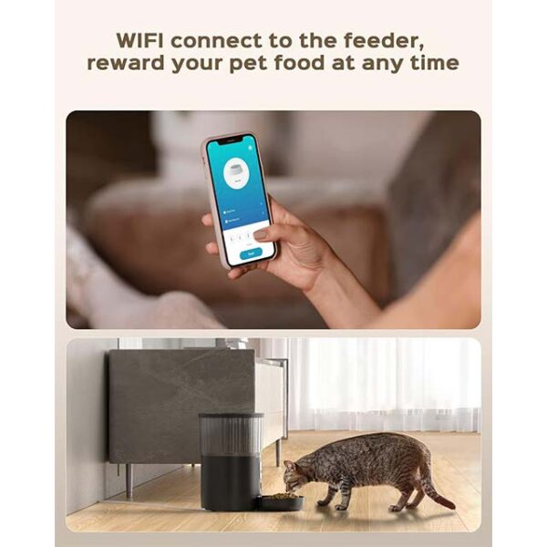 Smart WiFi Automatic Pet Feeder – 4L Timed Food Dispenser with 10-Second Voice Recording & Custom Feeding Schedule for Cats and Dogs
