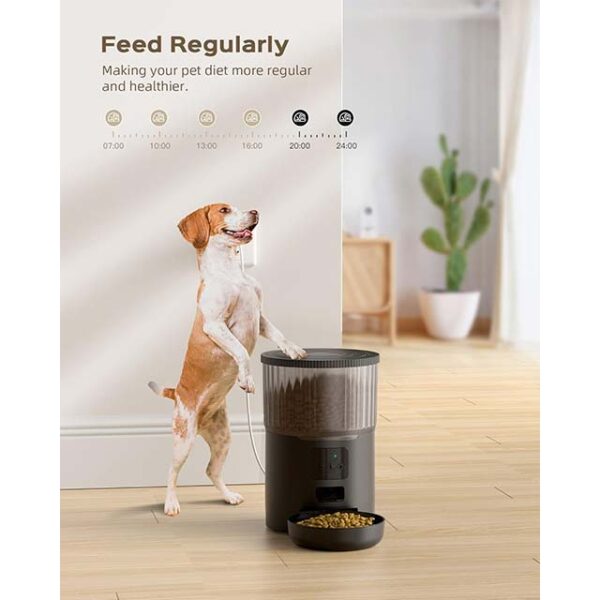 Smart WiFi Automatic Pet Feeder – 4L Timed Food Dispenser with 10-Second Voice Recording & Custom Feeding Schedule for Cats and Dogs