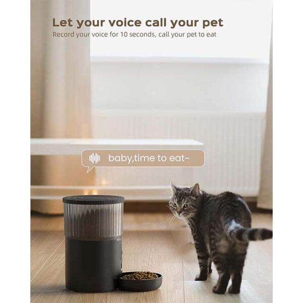 Smart WiFi Automatic Pet Feeder – 4L Timed Food Dispenser with 10-Second Voice Recording & Custom Feeding Schedule for Cats and Dogs