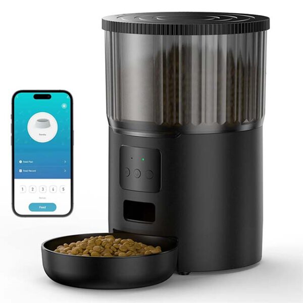 Smart WiFi Automatic Pet Feeder – 4L Timed Food Dispenser with 10-Second Voice Recording & Custom Feeding Schedule for Cats and Dogs