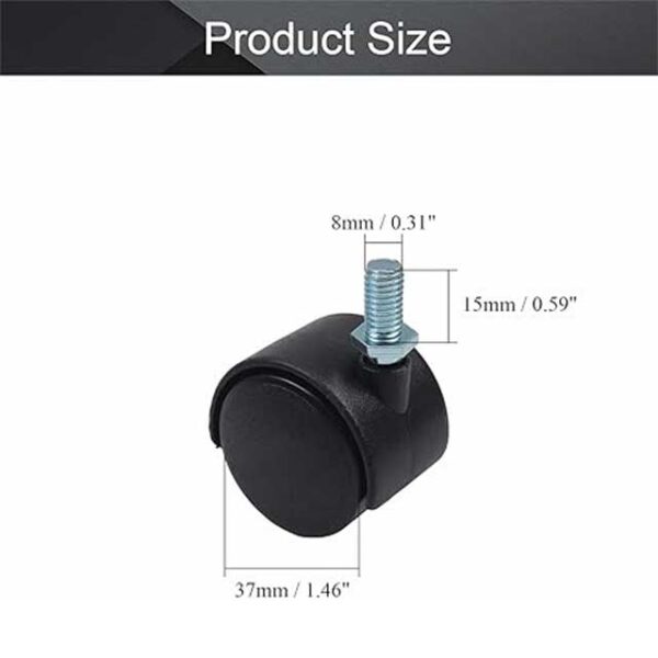 Swivel Caster Wheel with Threaded Stem