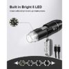 USB Digital Microscope for iPhone & Android – 10X to 200X HD Mobile Microscope with 8 LED Lights & Adjustable Stand, Compatible with iOS, Android & Tablet