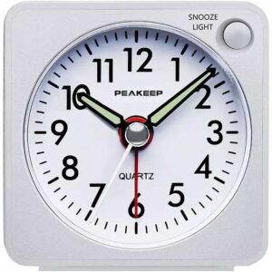 Ultra Small Silent Analog Quartz Alarm Clock
