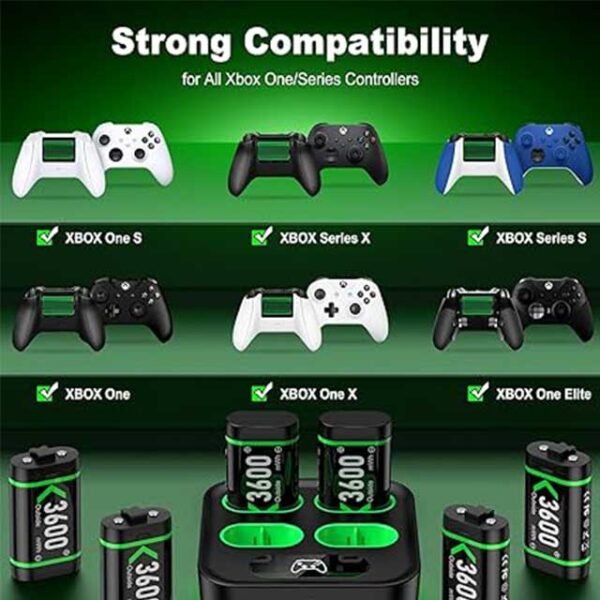 Upgraded Fast Charging 4x1200mAh Xbox Controller