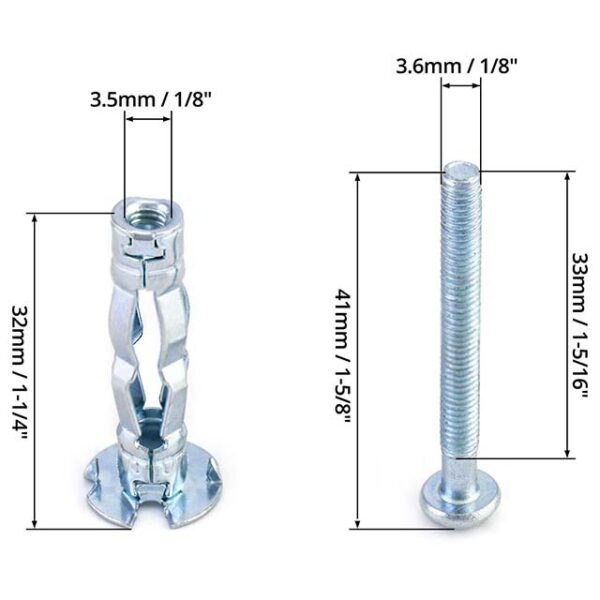 1-Piece Carbon Steel Hollow Drive Wall Anchor Screws Assortment Kit – Heavy-Duty Anchoring Solution for Varying Wall Thickness