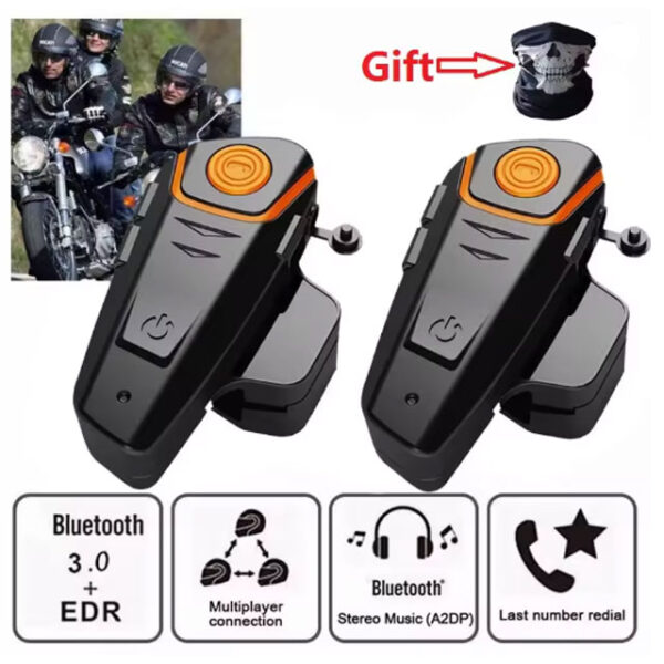1000M BT-S2 Pro Motorcycle Helmet Intercom – Waterproof Bluetooth 5.0 Motorbike Headset with FM Radio & BTS2 Compatibility