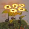 1pc Sunflower Solar Powered Artificial Flower Lamp – Weather‑Resistant Outdoor LED Garden & Patio Light, Energy‑Efficient Solar Panel Lamp