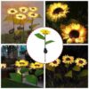 1pc Sunflower Solar Powered Artificial Flower Lamp – Weather‑Resistant Outdoor LED Garden & Patio Light, Energy‑Efficient Solar Panel Lamp