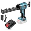 21V Cordless Caulking Gun – Electric Adhesive Gun with LED Light, 2.0Ah Li Battery & Charger, 4 Adjustable Speeds, Drip-Free Filling & Sealing (10oz/300ml)