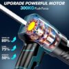 21V Cordless Caulking Gun – Electric Adhesive Gun with LED Light, 2.0Ah Li Battery & Charger, 4 Adjustable Speeds, Drip-Free Filling & Sealing (10oz/300ml)