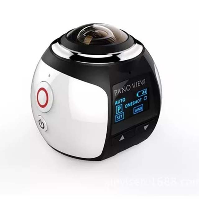 360° 3D VR 4K FullHD Panoramic WiFi Camera Camcorder – Sleek White Edition