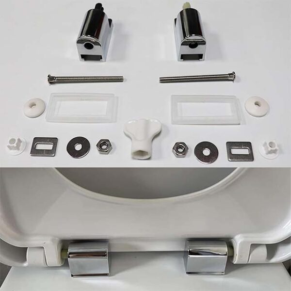 ABS Stainless Steel Soft-Close Toilet Seat Hinges Replacement – Durable Fixings for Fixed Toilet Seat Installation