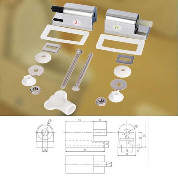 ABS Stainless Steel Soft-Close Toilet Seat Hinges Replacement – Durable Fixings for Fixed Toilet Seat Installation