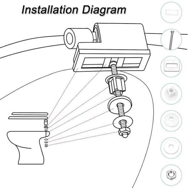ABS Stainless Steel Soft-Close Toilet Seat Hinges Replacement – Durable Fixings for Fixed Toilet Seat Installation