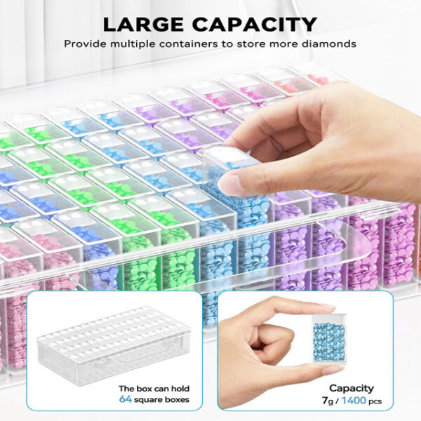 ARTDOT Diamond Painting Storage Containers – Portable Bead Organizer & Accessories Storage Box for DIY Diamond Art Crafts