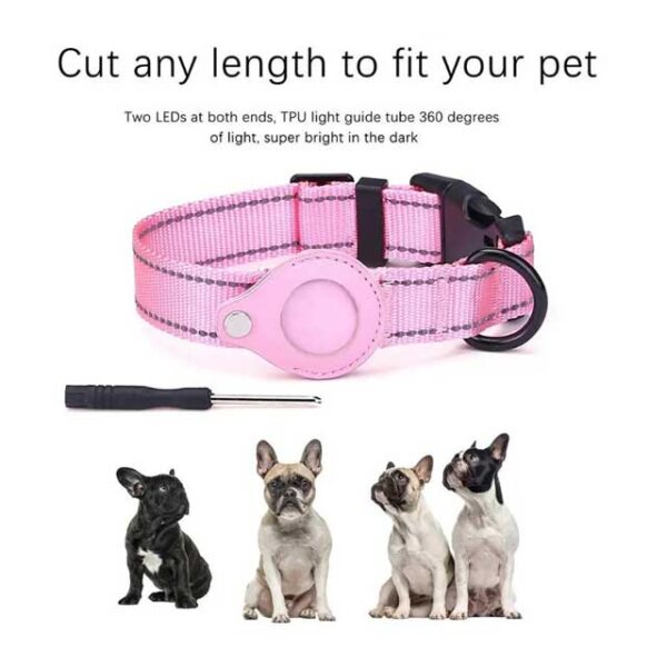 Adjustable Nylon Cat Collar with AirTag Holder – Reflective Safety Collar for Apple AirTag GPS Tracker Accessories