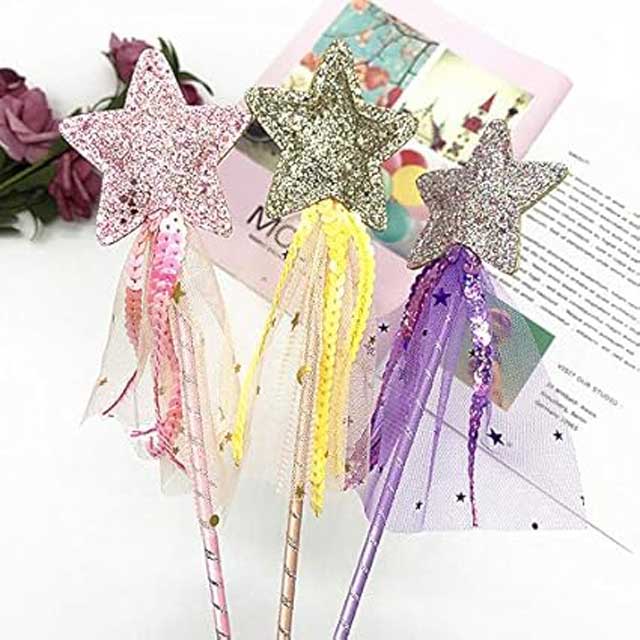 Boxoon Fairy Princess Wand for Kids – Magical Plastic Cat Teaser & Star Wand Stick Toy