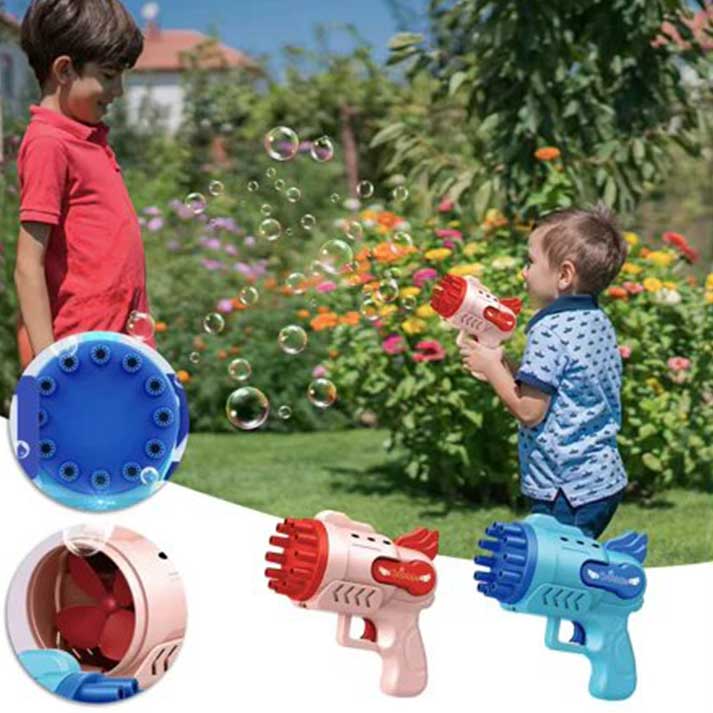 Bubble Gun Electric Soap Rocket Bubbles Machine Kids