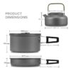 Camping Cookware Set – Lightweight Nonstick Mess Kit with Pots & Pans in Mesh Bag for Backpacking, Hiking, and Outdoor Adventures