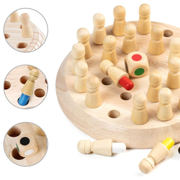 Educational Wooden Memory Chess Game – Intelligent Match Stick Brain Teaser & Puzzle Board Toy for Kids, Boys & Girls