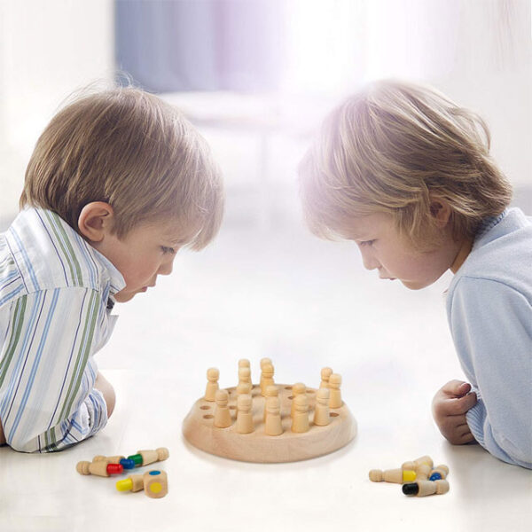 Educational Wooden Memory Chess Game – Intelligent Match Stick Brain Teaser & Puzzle Board Toy for Kids, Boys & Girls