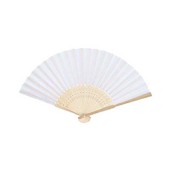 Elegant White Silk Wedding Hand Fan with Organza Gift Bag – Perfect Bridal & Wedding Accessory