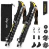 Glymnis 2 Pack Collapsible Hiking Poles – Lightweight Trekking & Walking Sticks with Tungsten Tips, Quick Flip Lock, 7075 Aluminum Construction