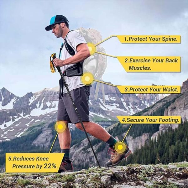 Glymnis 2 Pack Collapsible Hiking Poles – Lightweight Trekking & Walking Sticks with Tungsten Tips, Quick Flip Lock, 7075 Aluminum Construction