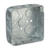 Gray Square Plenum Box – Drawn Design, 2-1/8" Deep with 11½" & 5¾" Knockouts for HVAC/Electrical Applications
